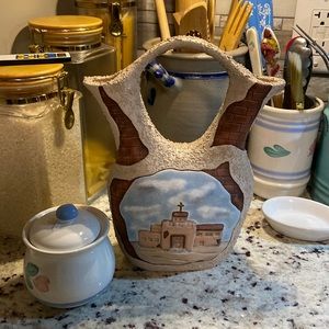 Handmade and painted southwestern urn